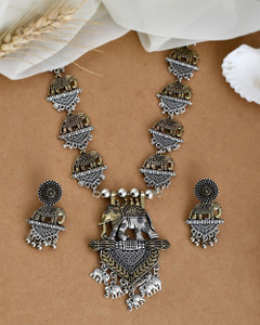 Naman Arts Brass Silver Silver Jewellery Set