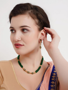 Sky Fashion Copper Gold-plated Red Jewellery Set