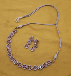 DazzleDream Copper Silver Pink Jewellery Set