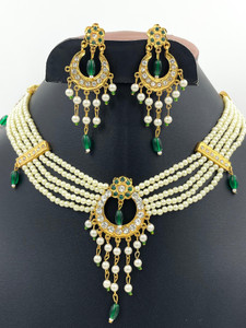 Dado sutho Alloy Gold-plated Green Jewellery Set
