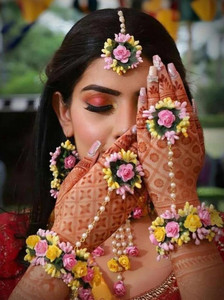 BACRAFTSTUDIO Fabric Pink, Yellow Jewellery Set