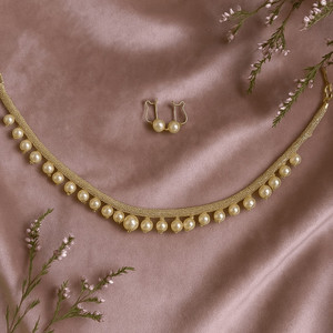 JETT Mother of Pearl Gold Jewellery Set