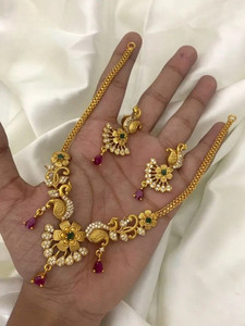 ROFARWORD Brass, Copper Gold-plated Gold Jewellery Set