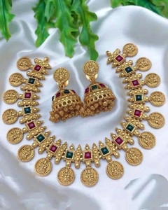 Navrishka Copper Gold-plated Gold Jewellery Set