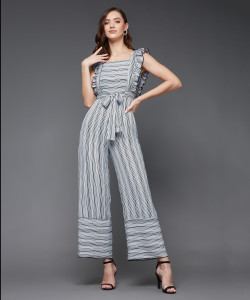 Miss Chase Striped Women Jumpsuit