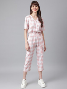 FLAMBOYANT Checkered Women Jumpsuit