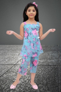 किड्स क्यूट लड़कियों के लिए फ्लोरल प्रिंट जम्पसुट
