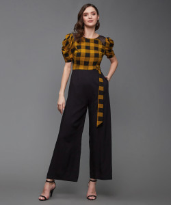 Miss Chase Checkered Women Jumpsuit