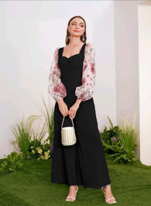 KI STUDIO Floral Print, Solid Women Jumpsuit