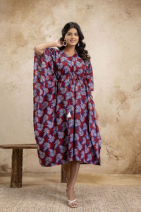 SAWARIYA Printed Cotton Blend Women Kaftan