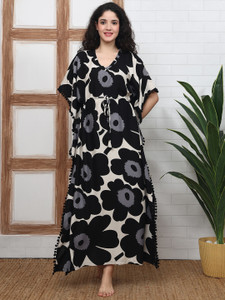 Claura Printed Rayon Women Kaftan