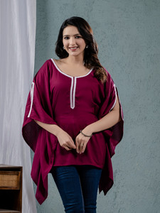 Fasonika Creation Solid Rayon Women Kaftan