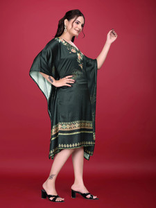 SILKSUTRA Printed Silk Blend Women Kaftan