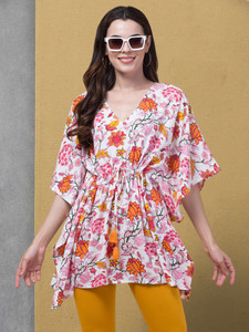 Hive91 Printed Rayon Women Kaftan