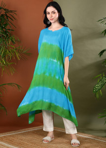 maaesa Solid Crepe Women Kaftan