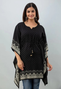 Gaurcollections Printed Rayon Women Kaftan
