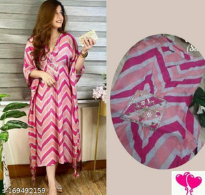 gobya Chevron Rayon Women Kaftan