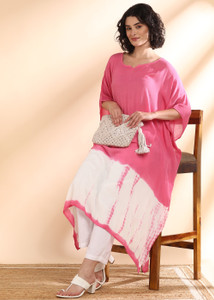 PinkTribe Self Design Crepe Women Kaftan