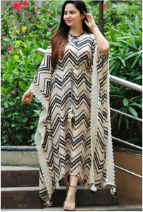 gobya Chevron Rayon Women Kaftan