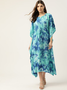 maaesa Printed Crepe Women Kaftan
