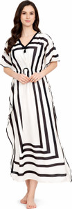 VFYN Printed Satin Blend Women Kaftan