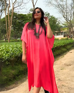 maaesa Printed Crepe Women Kaftan