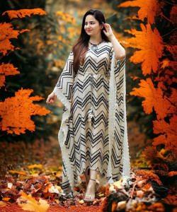 Wawlooks Striped Rayon Women Kaftan