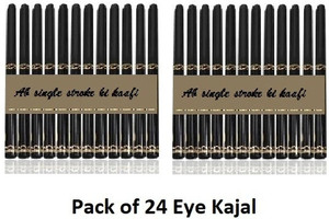 YELGO Eye Care Kajal With Sketch Pen Eye Liner, Set Of 24 ,Matte Finish Waterproof