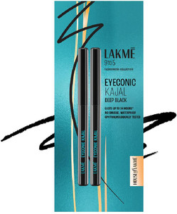 लैक्मे 9 to 5 Kajal Twin Pack, lasts upto 24hrs, Pack of 2