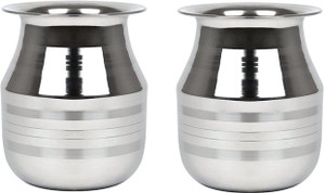 Chefkit Stainless Steel Heavy Lota/water pot/ Water Jug (2pcs) Stainless Steel Kalash