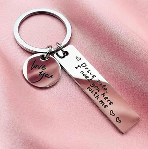 MOHIT CRAFT Drive Safe Keychain Personalized Alphabet Keyring Gift for Boyfriend, Husband Key Chain