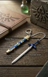 havelock Master Katana Sword Scabbard Emblem Metal Keychain Blue - Image 3