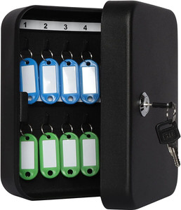 Keetoz Small Key box,Locking Key Cabinet Wall Mount with 20 Key Hooks ...