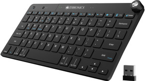 ZEBRONICS ZEB-NWK-2 Wireless Standard Desktop Keyboard Compatible with Desktop, Laptop, Mac Multidevice connectivity with 78 keys, Multimedia Controls & On/Off Switch