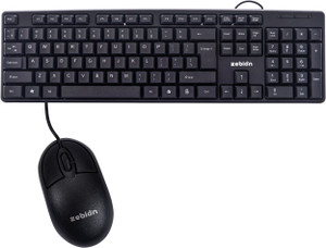 zebion k500 + Elfin combo Wired USB Laptop-size Desktop Keyboard Compatible with Desktop, Laptop, Mac Easy to Use,Plug and Play,Quick, Comfy Durable body