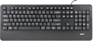 Acer Wired Keyboard with Palm Rest |Co-Pilot Shortcut Key | Rupee ₹ Symbol Wired USB Standard Desktop Keyboard Compatible with Laptop, Desktop