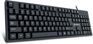AMKETTE Lexus Neo, Spill-Resistant Design, UV-Coated, Long-Lasting, Anti-Fade Keys Wired USB Standard Desktop Keyboard Compatible with Desktop, Laptop