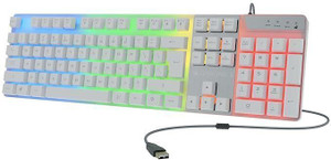 ZEBRONICS ?ZEB-WAR-K (White) Wired USB Laptop-size Gaming Keyboard Compatible with Desktop, Laptop, Mac , with gaming mode ,stand support,multimedia_keys,WAR-K(White)