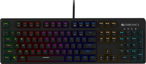 ZEBRONICS Zeb-Max Plus V2 Wired USB Standard Gaming Keyboard Compatible with Desktop, Laptop, Mac with gaming mode ,multimedia_keys