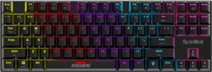 SpinBot Rage MK87 |80%|LED Backlit|26 Anti-Ghosting Key|Blue Tactile Switches|Mechanical Wired USB Tenkeyless Gaming Keyboard Compatible with Desktop, Laptop, Mac, Tablet
