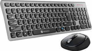 Portronics Key7 Combo Keyboard Mouse Combo Set with 2.4Ghz, 1600 DPI Wireless Standard Laptop Keyboard Compatible with Desktop, Laptop, Mac