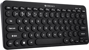 ZEBRONICS K4000MW/Multidevice connectivity,Compatible with Laptop/Tablet/Smartphone Bluetooth Handheld Laptop Keyboard Compatible with Desktop, Laptop, Mac ZEB-K4000MW / ZEB-EWK 1 with 2 Bluetooth & 2.4 GHz Wireless Connection