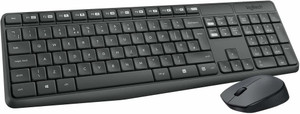 Logitech MK235 Full-Sized, 15 FN Keys, 3-Year Battery Life Combo Mouse and Wireless Standard Laptop Keyboard Compatible with Desktop, Laptop, Mac 2.4 GHz Wireless Unifying USB Receiver, Compatible with PC,