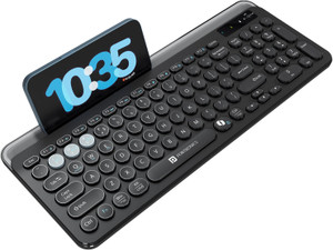 Portronics Bubble 3.0 Wireless Bluetooth Rechargeable Keyboard,Dual Height Adjustment Bluetooth, Wireless Standard Laptop Keyboard Compatible with Laptop, Desktop