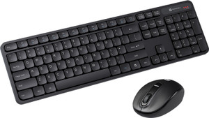 Portronics Key8 Combo Wireless Keyboard and Mouse Set with 2.4 GHz Wireless, Large Keycaps Wireless Handheld Laptop Keyboard Compatible with Desktop, Laptop, Mac 104 Keys, Adjustable Mouse Sensitivity, 12 Multimedia Hotkeys, PC, Laptop, Mac