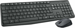 Logitech MK235 Full-Sized, 15 FN Keys, 3-Year Battery Life Combo Mouse and Wireless Standard Laptop Keyboard Compatible with Desktop, Laptop, Mac 2.4 GHz Wireless Unifying USB Receiver, Compatible with PC,