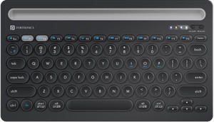 Portronics Bubble Dock Bluetooth, Wireless Handheld Multi-device Keyboard Compatible with Desktop, Laptop, Mac with Tablet/Smartphone holder 12 inch wide & On/Off switch,Compact Tenkeyless
