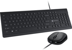 Portronics Keytonic Wired Keyboard & Mouse Combo, Full Size Layout, High Precision Mouse, Wired USB Handheld Laptop Keyboard Compatible with Desktop, Laptop, Mac