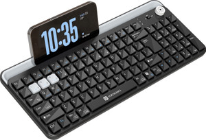 Portronics Bubble 4.0 Wireless Keyboard,BT,2.4GHz,Rechargeable Battery, Volume Control Knob Bluetooth, Wireless Standard Laptop Keyboard Compatible with Laptop, Desktop