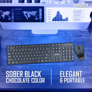 GEONIX Cocoa C1 Wireless Standard Laptop Keyboard Compatible with Desktop with Ergonomic Desktop Design (Black) - Image 1